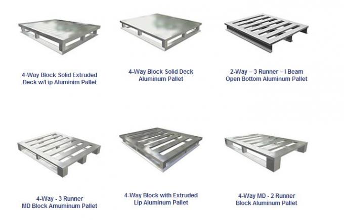 6063 6060 6082 palettes en aluminium durables adaptées aux besoins du client pour l'entrepôt