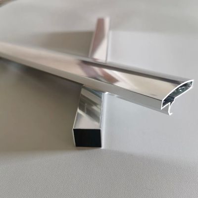 Mechanical Bright Polished Mirror Anodized Aluminum C U Profile with Customized Color for Shower Room