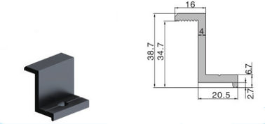 Bride en aluminium d'extrémité pour le système solaire de support de toit avec différentes tailles