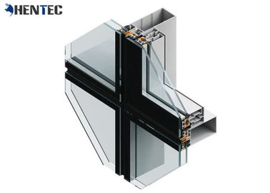 Profil en aluminium peint par poudre de mur rideau, profil en aluminium d'extrusion