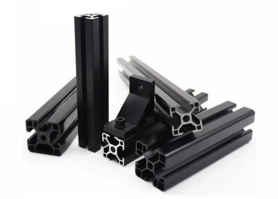 Le noir a anodisé 6063 le système qu'en aluminium T de cadre d'extrusion a formé le profil en aluminium